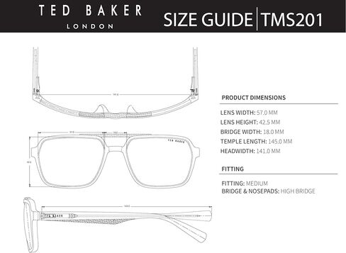 TED Baker TMS201 نظارة شمسية مستقطبة للرجال ، 57 مم ، حماية UV400 in Saudi Arabia