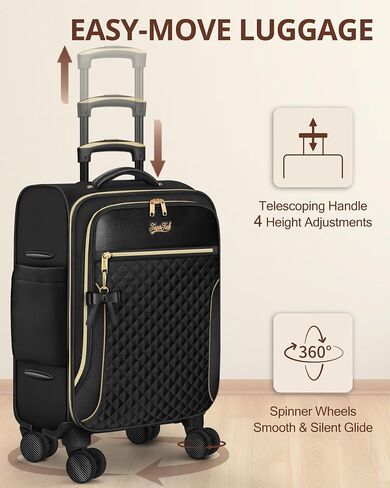 Carry On Luggage 22x14x9 Airline Approved, 20 Inch Softside Suitcase with 4 Pcs, Lightweight Luggage for Women with TSA Lock and 4 Spinner Wheels, Soft Side Carry-on Suitcases for Travel, Pink in Kuwait