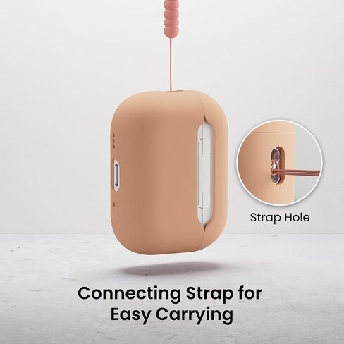 Ornarto متوافق مع AirPods Pro 3 Case 2025 ، السيليكون الهجين الكامل للوقاية لحالة الجيل الثالث من AirPods Pro ، ومرئية للجلد الوردي الوردي in Kuwait