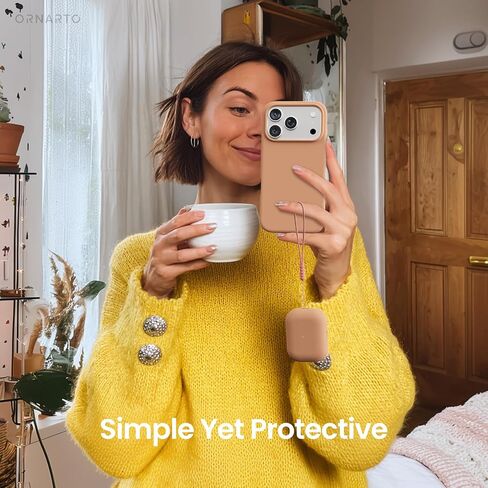 Ornarto متوافق مع AirPods Pro 3 Case 2025 ، السيليكون الهجين الكامل للوقاية لحالة الجيل الثالث من AirPods Pro ، ومرئية للجلد الوردي الوردي in Kuwait