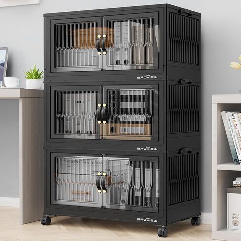 240QT صناديق تخزين قابلة للتكديس مع غطاء ، صناديق درج كبيرة منظمات الخزانة القابلة للطي مع عجلات ، حاويات خزانة بلاستيكية قابلة للطي لتنظيم منزل ملابس ، 3PACK أبيض in Kuwait