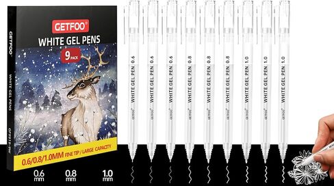White Gel Pens - 0.6mm White Archival Ink Pen for Black Paper, Holiday Gifts & Bullet Journal Detailing - 6-Pack Archival Ink Set for Sketching, Illustration, Bullet Journaling in Saudi Arabia