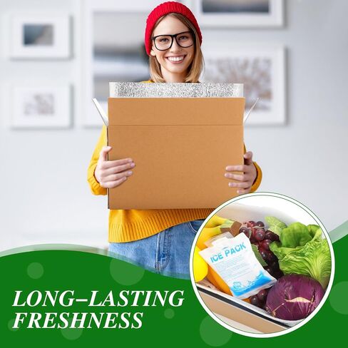 Honoson 4 Pack Thermal Insulated Shipping Boxes with Aluminum Foil Liner and Reusable Ice Pack for Shipping Big Cold Pack Cooler Boxes for Mailing Moving Hot Frozen Food, 12'' x 5.5'' x 7.5'' in Saudi Arabia