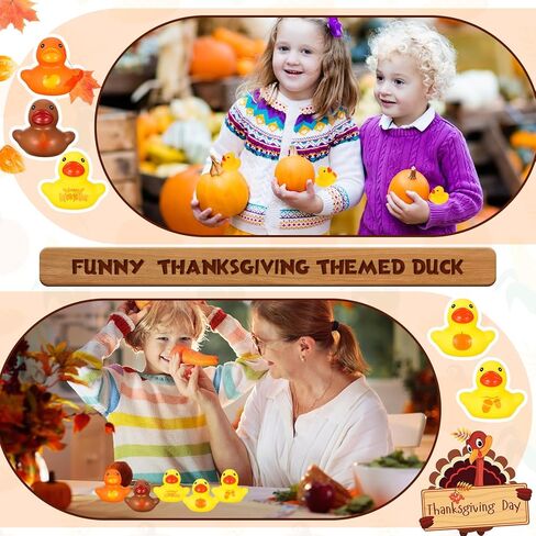 DEEKIN 100 Pcs Thanksgiving Rubber Duck Bulk 1.57 Inch Float Rubber Ducks Small Shower Rubber Duck Mini Turkeys for Baby Shower Fall Party in Saudi Arabia