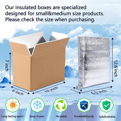 15x9x11'' Insulated Shipping Boxes with Aluminum Foil Liner,4 Pack Double Insulated Carton for Frozen Food and hot,Reusable Perishable Shipper Cooler Box, Small Mailing Box for Shipping in Saudi Arabia