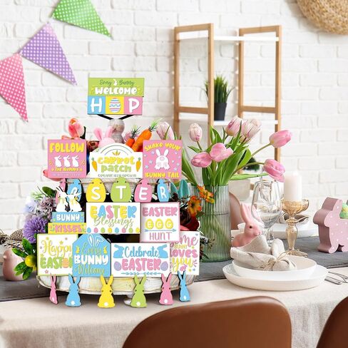 Amyhill 17 PCS هو Risen Easter Tier Tier Decor Decor in Kuwait