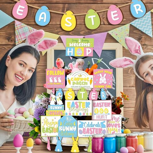 Amyhill 17 PCS هو Risen Easter Tier Tier Decor Decor in Kuwait