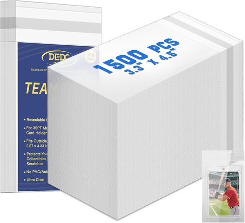 DEDC 500Pcs Team Bags for One Touch Magnetic Card Holder, Team Bags for Trading Cards of Resealable Card Sleeves Team Set Bags in Kuwait