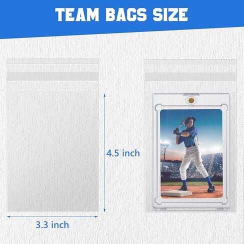 DEDC 500Pcs Team Bags for One Touch Magnetic Card Holder, Team Bags for Trading Cards of Resealable Card Sleeves Team Set Bags in Kuwait