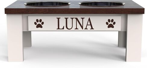 Luxury Pet Feeder - Elevated Stand with Stainless Steel Bowls for Small Dogs & Cats, Anti-Slip, Easy Clean, Chic & Durable Design (Small, Grey) in Saudi Arabia