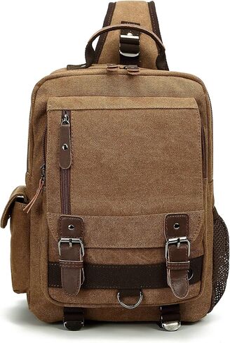 Sechunk Canvas Messenger Bag Sling Bag Crossbody Bag Shoulder Bag Retro Cross Body Handbags (Large, Blue) in Kuwait
