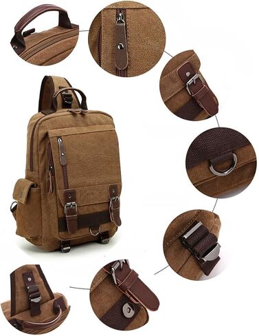 Sechunk Canvas Messenger Bag Sling Bag Crossbody Bag Shoulder Bag Retro Cross Body Handbags (Large, Blue) in Kuwait