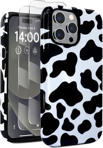 J.west Compatible with iPhone 16 Pro Max Case6.9 inch with 2 Pack Tempered Glass Screen Protectors Cute Animal Leopard Hybrid Cover for Girls Women Aesthetic Protective Phone Cases Cheetah in Saudi Arabia