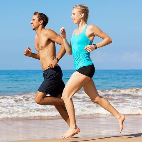 2 حزمة نايلون نايلون نايلون متوافقة مع شحنة فيتبيت 6 / فيتبيت شحنة 5 ، كلاسيكية ناعمة القابلة للضبط على السلة الذكية الاستبدال المعصم للنساء الرجال (Black / Navy Blue) in Kuwait