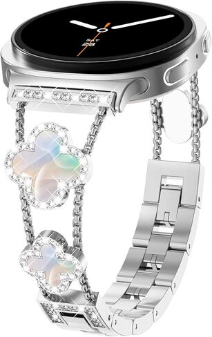 Wingle for Galaxy Watch 8/8 Classic Band 40/44/46mm Galaxy Watch 7 6 5 4 Fe Band 40mm 44mm Samsung Watch 5 Pro Bands 45mm ، Women Four Leaf Clover Bling Fands for Watch 6/4 Classic 47mm 47mm 42mm 46mm 46mm 46mm in Kuwait