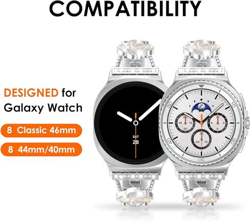 Wingle for Galaxy Watch 8/8 Classic Band 40/44/46mm Galaxy Watch 7 6 5 4 Fe Band 40mm 44mm Samsung Watch 5 Pro Bands 45mm ، Women Four Leaf Clover Bling Fands for Watch 6/4 Classic 47mm 47mm 42mm 46mm 46mm 46mm in Kuwait