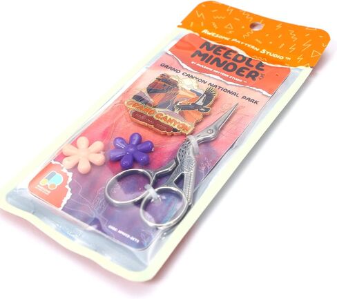 Awesome Pattern Studio Needle Minder Set - Great Smoky Mountains National Park Magnetic Needle Minder + 2 Needle Threaders + Crane Scissors. Enamel Pin for Cross Stitch, Embroidery and Craft in Saudi Arabia