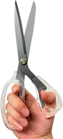 Rose Golden Scissors for Office 9 inch Multipurpose Scissors with Sharp Blades Transparent Clear Acrylic Handles for Desk, Fabric Cutting, Home, Sewing, and Crafts in Saudi Arabia