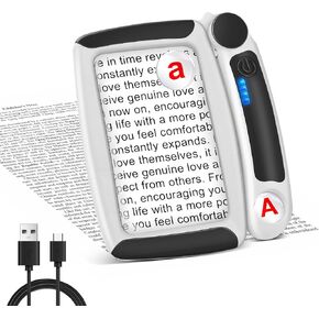 5X 10X 45X Magnifying Glass with Light Rechargeable Magnifying Glass for Reading 20 LED Light Adjusting Brightness Folding Handheld Magnifier for Books Small Print Ideal Gift for Seniors Elderly in Kuwait