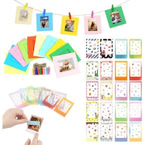 2x3 Mini Picture Accessory Kit ، لمجموعة عرض Fujifilm Instax 12-in-1 ، إطارات صور صغيرة مع أغلفة ، إطارات ورقية معلقة ، ملصقات حدودية مضحكة هدية كبيرة للكاميرا الصغيرة in Saudi Arabia