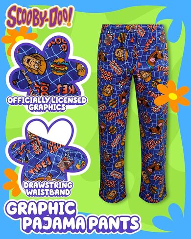 Scooby-Doo Mens All Over Print Pajama Pant with Adjustable, Elastic Waistband - Soft, Silky Sleepwear (S-XL) in Saudi Arabia