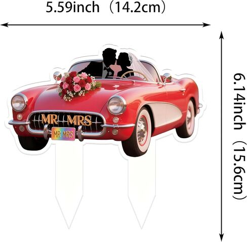 Mr and Mrs Wedding Cake Toppers - Moon-shaped Acrylic Bride and Groom Just Married Bridal Shower Wedding Toppers for Cake（2D) in Saudi Arabia