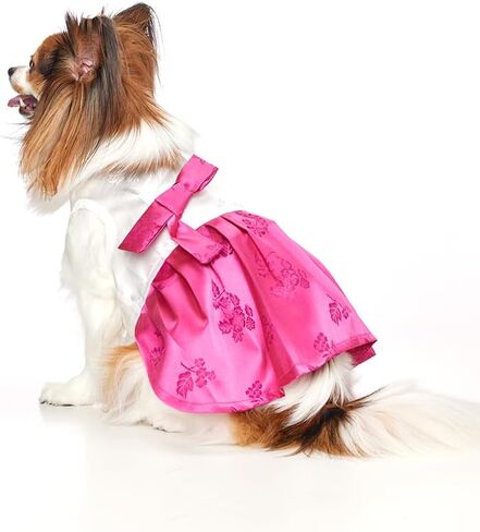 Dog Clothes Korean Traditional Hanbok Dress Costume Puppy Clothes for Girl Dog Outfit (Navy, Large) in Saudi Arabia