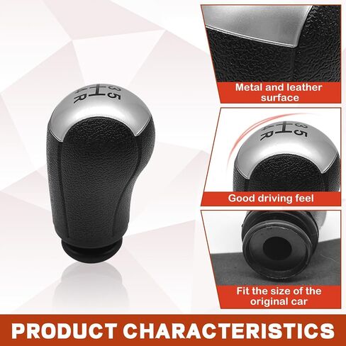 Carbon Fiber Gear Shift Knob Cover Compatible with Ford Focus Mustang Mondeo MK3 S-MAX C-MAX Galaxy Transit Fiesta MK6 5 Speed Manual Shifter Lever Knob Modified Replacement Parts Black in Saudi Arabia