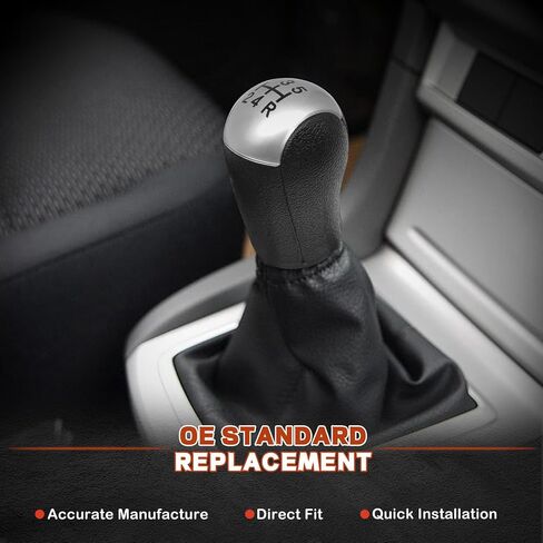 Carbon Fiber Gear Shift Knob Cover Compatible with Ford Focus Mustang Mondeo MK3 S-MAX C-MAX Galaxy Transit Fiesta MK6 5 Speed Manual Shifter Lever Knob Modified Replacement Parts Black in Saudi Arabia