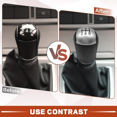 Carbon Fiber Gear Shift Knob Cover Compatible with Ford Focus Mustang Mondeo MK3 S-MAX C-MAX Galaxy Transit Fiesta MK6 5 Speed Manual Shifter Lever Knob Modified Replacement Parts Black in Saudi Arabia