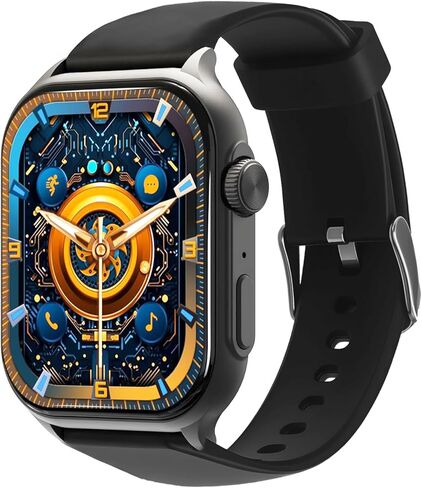 AOC Smartwatch Fitness Sports Watch E09, AI GPT Bluetooth Call, Voice Assistant‌, AMOLED 1.96 Touchscreen, Heart Rate & Sleep Monitor‌ing, IP67 Waterproof Sports Modes Smart Watch, Black in Saudi Arabia