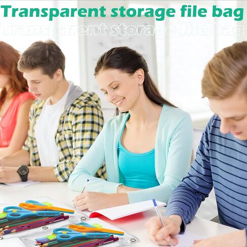 LINCIA 24 Pack Clear Pencil Pouch for 3 Ring Binder Pencil Case with Metal Zipper 3 Ring Binder Pocket Inserts Bag 10 × 7 '' in Kuwait