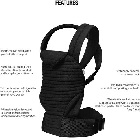 Bumpsuit Baby Carrier for Men Women Newborn to Toddler (7-45 lbs), Ergonomic Face-in & Face-Out Quilted Shell Baby Wearing Carrier with Pockets and Padded Cross Over Back Straps in Kuwait