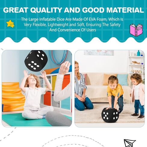 شاب 7.9 بوصة من الرغوة الزهر متعة ملء لعبة تعليمية كبيرة Kawaii العملاقة الزخرفية إيفا الرغوة Jumbo Big Square Building لتلال ألعاب اللوحة جلسات التعلم (أبيض) in Kuwait
