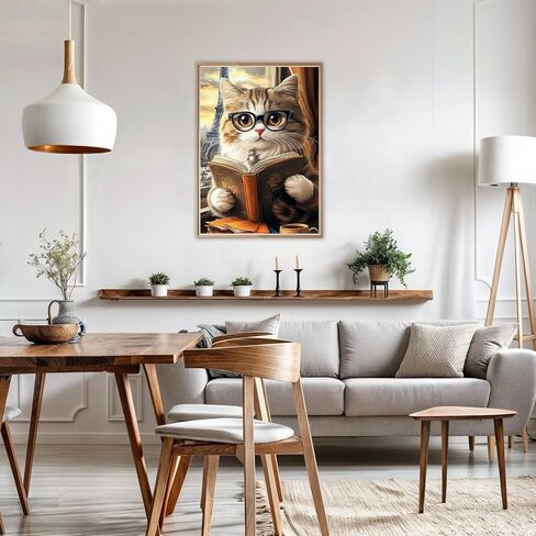 AIRDEA Elegant Lady Diamond Art Painting Kits for Adults Beauty and Cat,5D DIY Gem Art Kits for Home Wall Decor 12x16in,Round Full Drill,Beauty in Saudi Arabia