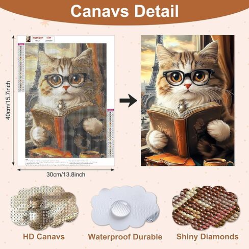 AIRDEA Elegant Lady Diamond Art Painting Kits for Adults Beauty and Cat,5D DIY Gem Art Kits for Home Wall Decor 12x16in,Round Full Drill,Beauty in Saudi Arabia