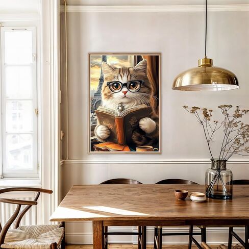 AIRDEA Elegant Lady Diamond Art Painting Kits for Adults Beauty and Cat,5D DIY Gem Art Kits for Home Wall Decor 12x16in,Round Full Drill,Beauty in Saudi Arabia
