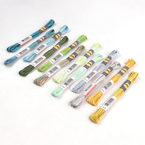 40 Skeins Variegated Mercerized Egyptian Cotton Rainbow Color for Embroidery Floss Cross Stitch Threads Friendship Bracelets Floss Craft Floss (40 Colors Set) in Kuwait