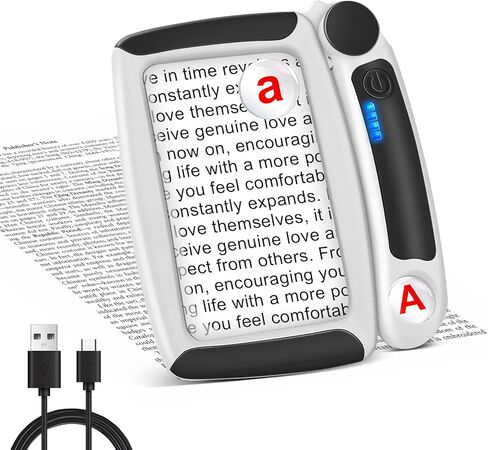 5X 10X 45X Magnifying Glass with Light Rechargeable Magnifying Glass for Reading 20 LED Light Adjusting Brightness Folding Handheld Magnifier for Books Small Print Ideal Gift for Seniors Elderly in Kuwait