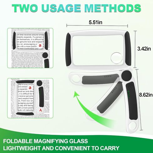 5X 10X 45X Magnifying Glass with Light Rechargeable Magnifying Glass for Reading 20 LED Light Adjusting Brightness Folding Handheld Magnifier for Books Small Print Ideal Gift for Seniors Elderly in Kuwait