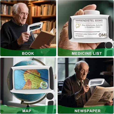 5X 10X 45X Magnifying Glass with Light Rechargeable Magnifying Glass for Reading 20 LED Light Adjusting Brightness Folding Handheld Magnifier for Books Small Print Ideal Gift for Seniors Elderly in Kuwait