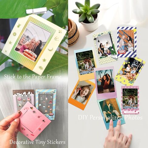 2x3 Mini Picture Accessory Kit ، لمجموعة عرض Fujifilm Instax 12-in-1 ، إطارات صور صغيرة مع أغلفة ، إطارات ورقية معلقة ، ملصقات حدودية مضحكة هدية كبيرة للكاميرا الصغيرة in Saudi Arabia