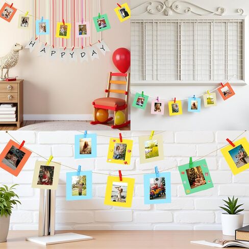 2x3 Mini Picture Accessory Kit ، لمجموعة عرض Fujifilm Instax 12-in-1 ، إطارات صور صغيرة مع أغلفة ، إطارات ورقية معلقة ، ملصقات حدودية مضحكة هدية كبيرة للكاميرا الصغيرة in Saudi Arabia