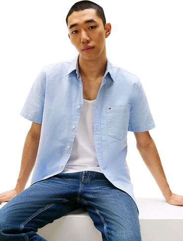 Tommy Hilfiger Short Sleeve Oxford Regular Fit, Men's Button Down Shirts in Saudi Arabia