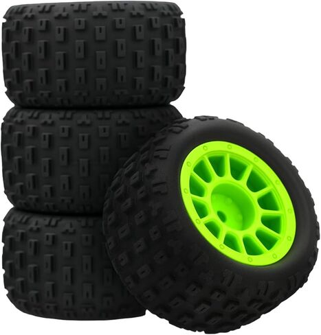 Rubber Pre Glued Wheel and Tires Plastic Rim Kit for 1/18 Granite Grom Series RC Car Upgrades Part Black in Saudi Arabia