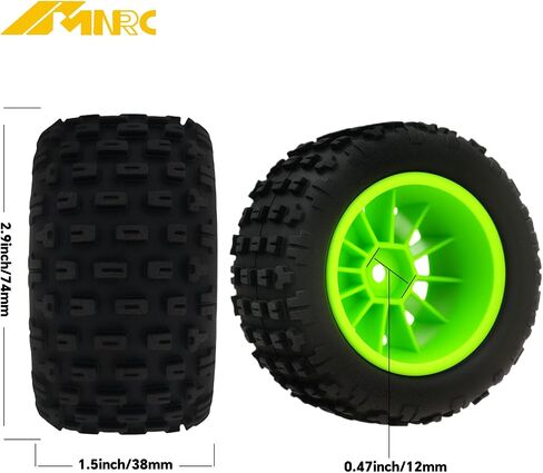 Rubber Pre Glued Wheel and Tires Plastic Rim Kit for 1/18 Granite Grom Series RC Car Upgrades Part Black in Saudi Arabia
