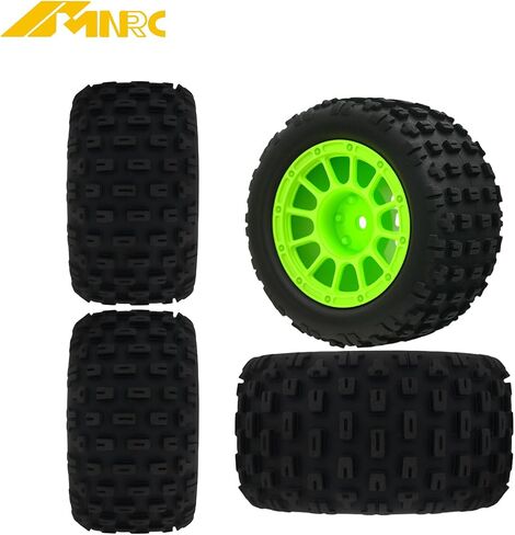 Rubber Pre Glued Wheel and Tires Plastic Rim Kit for 1/18 Granite Grom Series RC Car Upgrades Part Black in Saudi Arabia