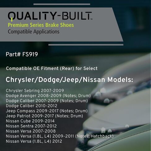 Premium - Brake Brake Shoe Prape Oe Placement for 2000-2009 FAW/Toyota (Celica ، F5 ، Prius) - FS753 in Kuwait