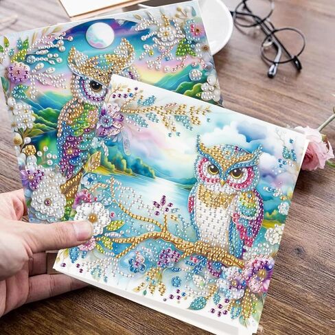 Jishshay 8 PCS Art Art Art Cards Diamond Paint Painting بطاقات المعايدة مجموعات فنية الماس للبالغين بطاقات عيد ميلاد البالغين بطاقات الطلاء الماس فارغة لعيد ميلاد العطلة مع مظروف الطيور in Saudi Arabia