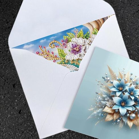 Jishshay 8 PCS Art Art Art Cards Diamond Paint Painting بطاقات المعايدة مجموعات فنية الماس للبالغين بطاقات عيد ميلاد البالغين بطاقات الطلاء الماس فارغة لعيد ميلاد العطلة مع مظروف الطيور in Saudi Arabia